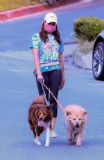 AUBREY PLAZA Out with Her Dogs in Los Angeles 08/26/2020