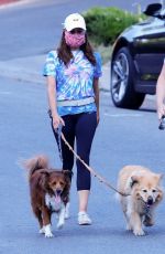 AUBREY PLAZA Out with Her Dogs in Los Angeles 08/26/2020