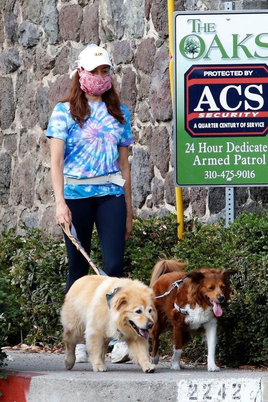 AUBREY PLAZA Out with Her Dogs in Los Angeles 08/26/2020