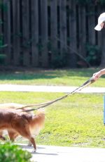 AUBREY PLAZA Out with Her Dogs in Los Feliz 08/15/2020