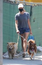 AUBREY PLAZA Out with Her Dogs in Los Feliz 08/15/2020