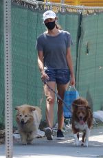 AUBREY PLAZA Out with Her Dogs in Los Feliz 08/15/2020