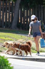 AUBREY PLAZA Out with Her Dogs in Los Feliz 08/15/2020