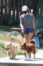 AUBREY PLAZA Out with Her Dogs in Los Feliz 08/15/2020