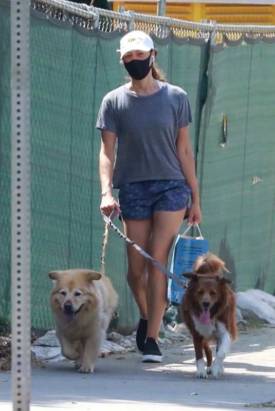 AUBREY PLAZA Out with Her Dogs in Los Feliz 08/15/2020