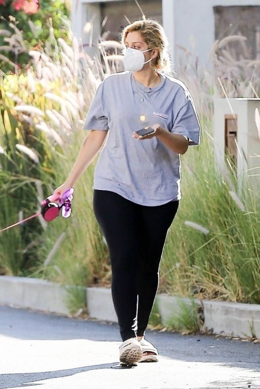 BEBE REXHA Out with Her Dog in Hollywood 08/06/2020