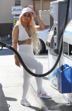 BLAC CHYNA at a Gas Station in Calabasas 08/09/2020