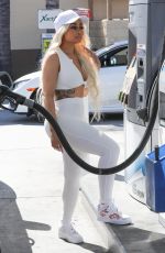 BLAC CHYNA at a Gas Station in Calabasas 08/09/2020