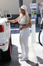 BLAC CHYNA at a Gas Station in Calabasas 08/09/2020