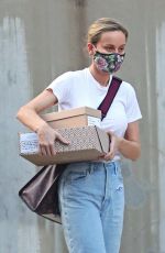 BRIE LARSON Out Picking Up Packages in Los Angeles 08/14/2020