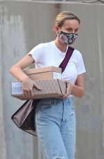 BRIE LARSON Out Picking Up Packages in Los Angeles 08/14/2020