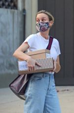 BRIE LARSON Out Picking Up Packages in Los Angeles 08/14/2020