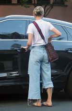BRIE LARSON Out Picking Up Packages in Los Angeles 08/14/2020