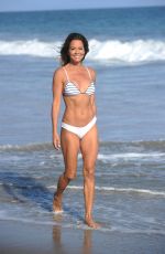 BROOKE BURKE in Bikini Filming Her Body App at a Beach in Malibu 08/10/2020