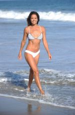 BROOKE BURKE in Bikini Filming Her Body App at a Beach in Malibu 08/10/2020