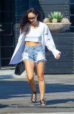 CARA SANTANA in Denim Shorts Out in Santa Monica 08/17/2020