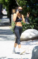 CARA SANTANA in Tights Heading to a Gym in Los Angeles 08/01/2020