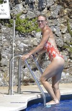 CAROLINE WOZNIACKI in Swimsuit at a Pool in Portofino 08/08/2020