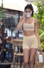 CHANTEL JEFFRIES in Tights Leaves Zinque Caffee in Los Angeles 08/29/2020