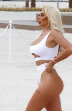 CHLE FERRY in a White Bikini at a Beach in Ibiza 08/04/2020