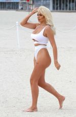 CHLE FERRY in a White Bikini at a Beach in Ibiza 08/04/2020