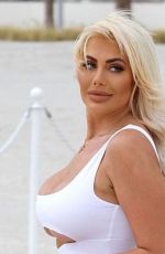 CHLE FERRY in a White Bikini at a Beach in Ibiza 08/04/2020