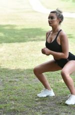 CHLOE CROWHURST Workout at a Park in Chigwell 08/22/2020