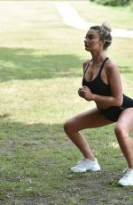 CHLOE CROWHURST Workout at a Park in Chigwell 08/22/2020