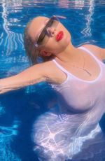 CHRISTINA AGUILERA in a Pool - Instagram Photos 08/10/2020
