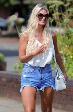 CHRISTINE MCGUINNES in Denim Shorts Out in Wilmslow 08/13/2020