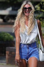 CHRISTINE MCGUINNES in Denim Shorts Out in Wilmslow 08/13/2020