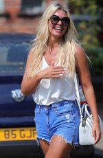 CHRISTINE MCGUINNES in Denim Shorts Out in Wilmslow 08/13/2020