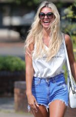 CHRISTINE MCGUINNES in Denim Shorts Out in Wilmslow 08/13/2020
