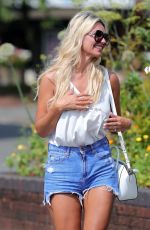 CHRISTINE MCGUINNES in Denim Shorts Out in Wilmslow 08/13/2020