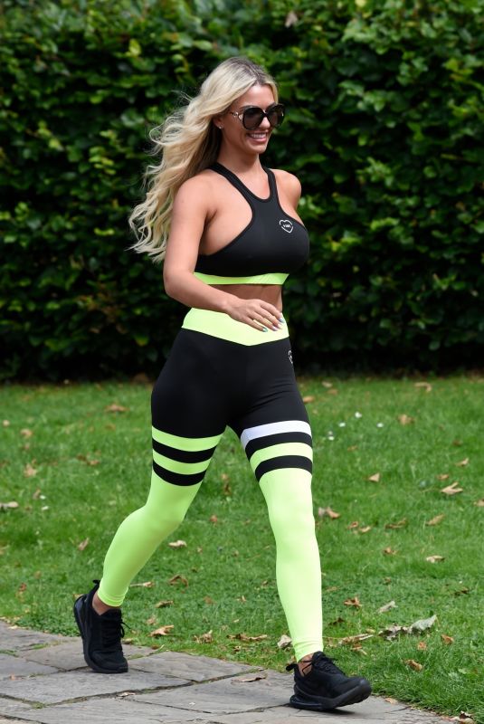 CHRISTINE MCGUINNESS Out Jogging in Cheshire 08/15/2020