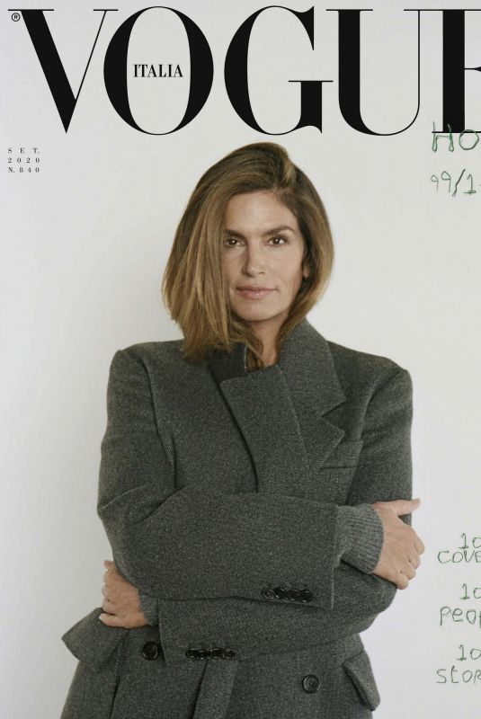 CINDY CRAWFORD in Vogue Magazine, Italy September 2020
