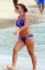 COLEEN ROONEY in a Blue Bikini at a Beach in Barbados 08/08/2020