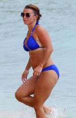 COLEEN ROONEY in a Blue Bikini at a Beach in Barbados 08/08/2020