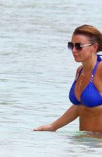 COLEEN ROONEY in a Blue Bikini at a Beach in Barbados 08/08/2020