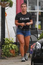 COLEEN ROONEY in Denim Shorts Out for Coffee in Cheshire 08/19/2020