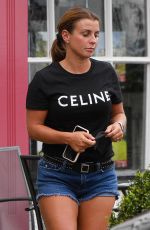 COLEEN ROONEY in Denim Shorts Out for Coffee in Cheshire 08/19/2020