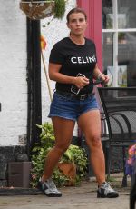 COLEEN ROONEY in Denim Shorts Out for Coffee in Cheshire 08/19/2020