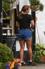 COLEEN ROONEY in Denim Shorts Out for Coffee in Cheshire 08/19/2020