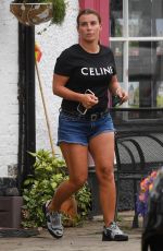 COLEEN ROONEY in Denim Shorts Out for Coffee in Cheshire 08/19/2020