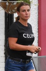 COLEEN ROONEY in Denim Shorts Out for Coffee in Cheshire 08/19/2020