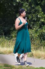 DAISY LOWE in a Green Dress Out with Her Dog in London 08/11/2020
