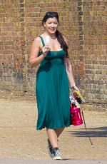 DAISY LOWE in a Green Dress Out with Her Dog in London 08/11/2020