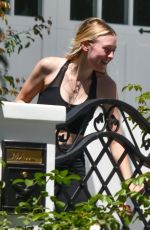DAKOTA FANNING Outside Her House in Studio City 08/12/2020