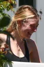 DAKOTA FANNING Outside Her House in Studio City 08/12/2020