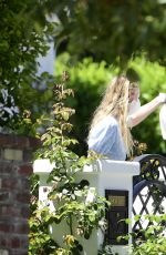 DAKOTA FANNING Picks Up a Food Delivery in Los Angeles 08/05/2020